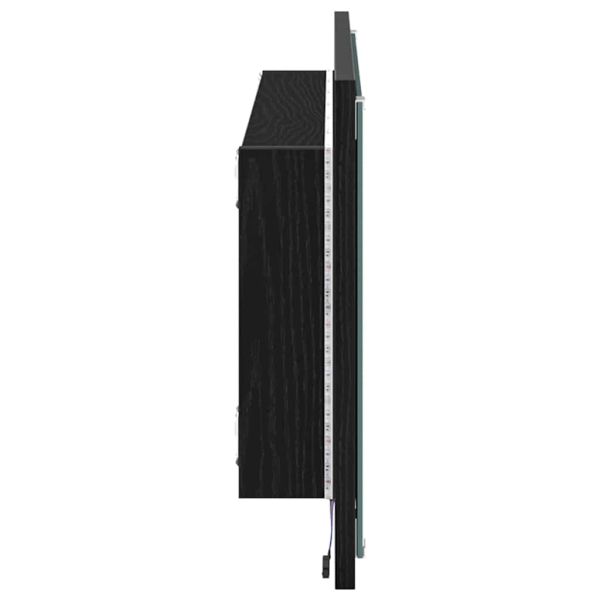 Огледало с огледало Черния дъб 90 x 8,5 x 37 см Инженерно дърво