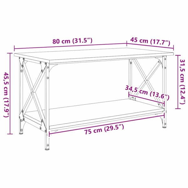 Масичка за кафе Черен дъб 80 x 45 x 45.5 см Инженерно дърво