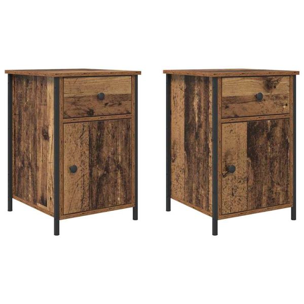 Нощен шкаф 2 pcs Старо дърво 40 x 42 x 60 см Инженерно дърво