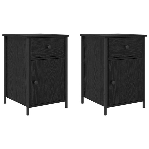 Нощен шкаф 2 pcs Черния дъб 40 x 42 x 60 см Инженерно дърво