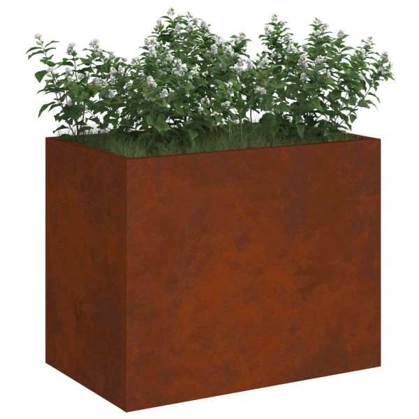 Градинска саксия Патинираща стомана 50 x 32 x 40 см