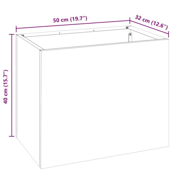 Градинска саксия Патинираща стомана 50 x 32 x 40 см