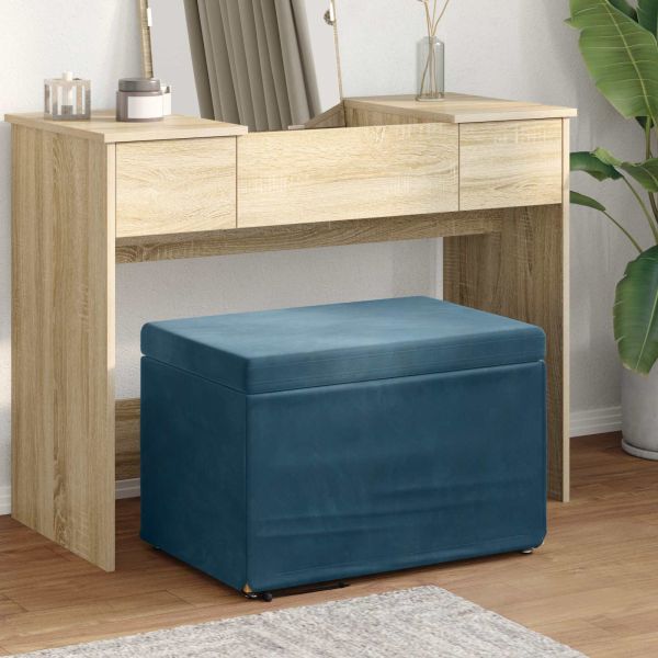 Стук Синьо 61 x 41 x 40 см Кадифе и инженерна дървесина