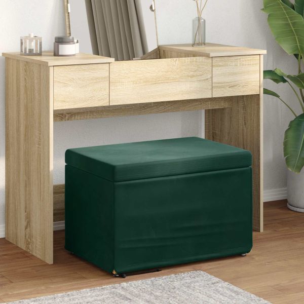 Стук Тъмен зелен 61 x 41 x 40 см Кадифе и инженерна дървесина