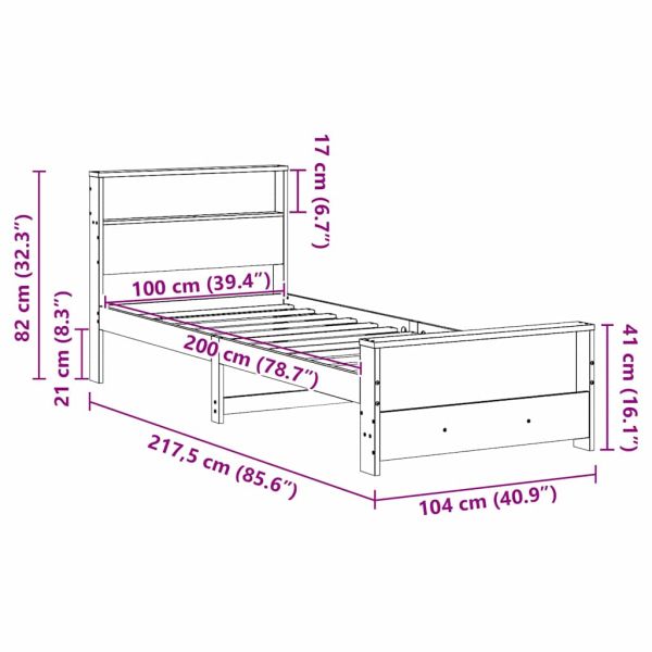 Рамка за легло с таблото Бяло 100 x 200 cm Инженерно дърво