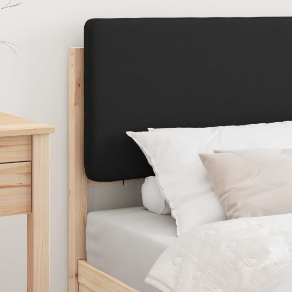 Леглова рамка с тапицирана гръбна част Черно 90 x 200 cm