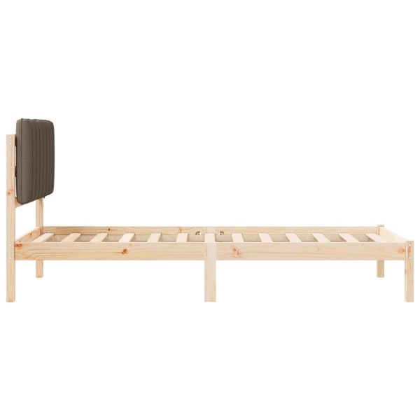 Леглова рамка с тапицирана гръбна част Таупе 90 x 190 cm