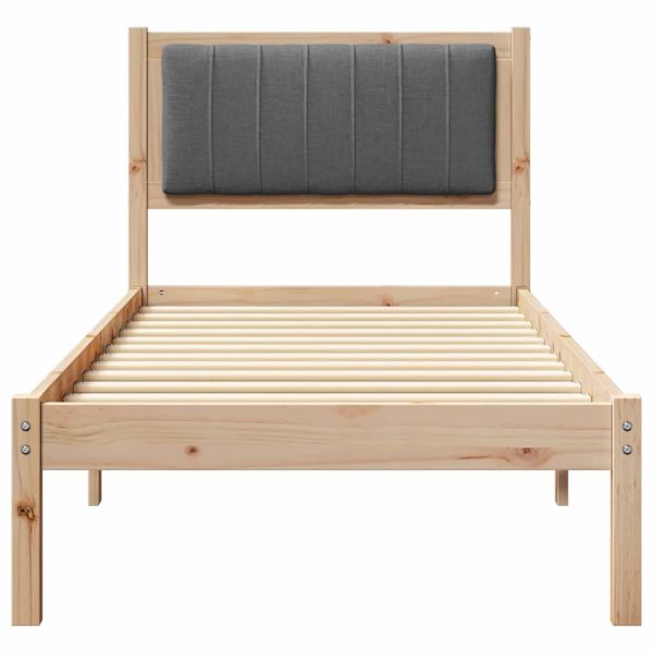 Леглова рамка с тапицирана гръбна част Тъмен сив 80 x 200 cm