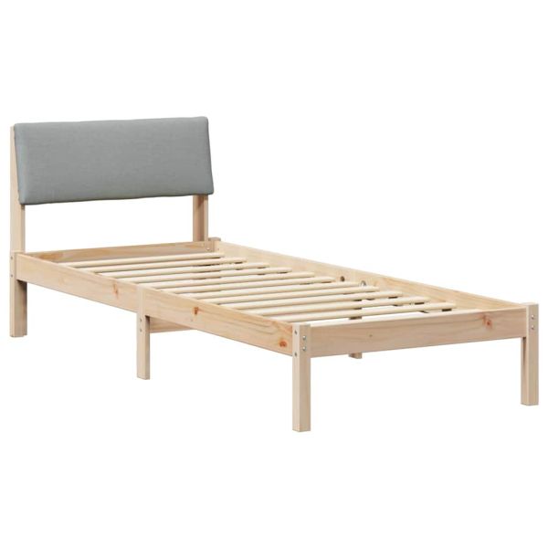 Рамка на леглото с таблото Кафяв и светло сив 75 x 190 cm