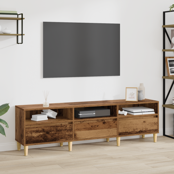 ТВ шкаф с чекмедже Старо дърво 150 x 30 x 45 см Инженерно дърво