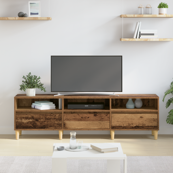 ТВ шкаф с чекмедже Старо дърво 150 x 30 x 45 см Инженерно дърво