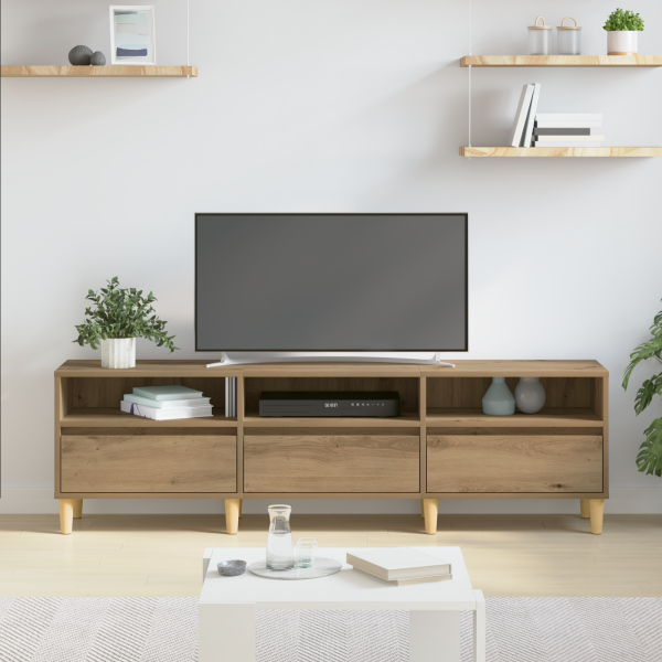 ТВ шкаф с чекмедже Дъб 150 x 30 x 45 см Инженерно дърво