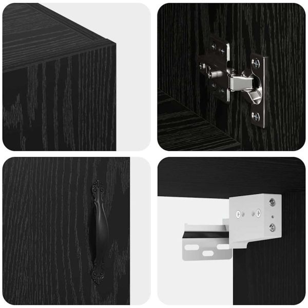 Стенно шкафче Черния дъб 60 x 31 x 70 см Инженерно дърво