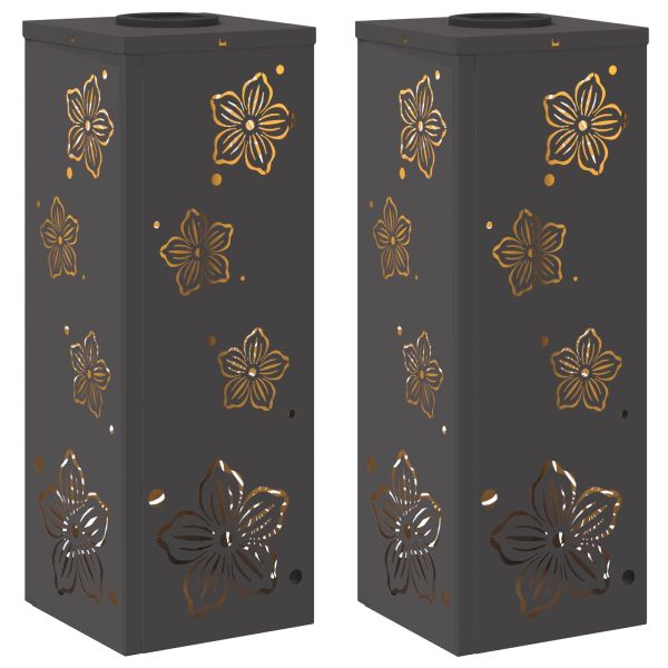 Соларна LED светлина за пътека 2 pcs Черно