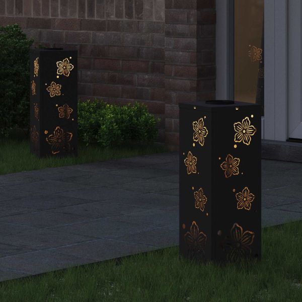 Соларна LED светлина за пътека 2 pcs Черно