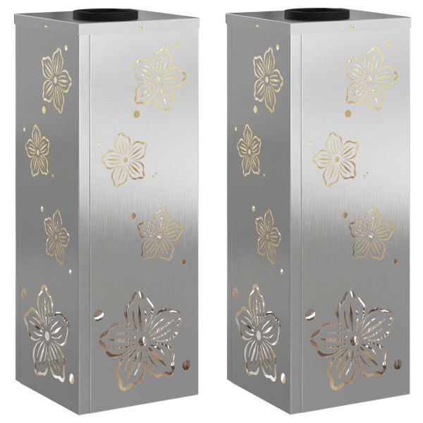 Соларна LED светлина за пътека 2 pcs Сребрист