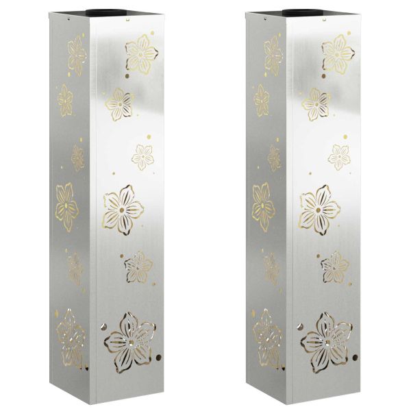 Соларна LED светлина за пътека 2 pcs Сребрист