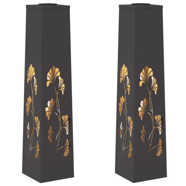 Соларна LED светлина за пътека 2 pcs Черно