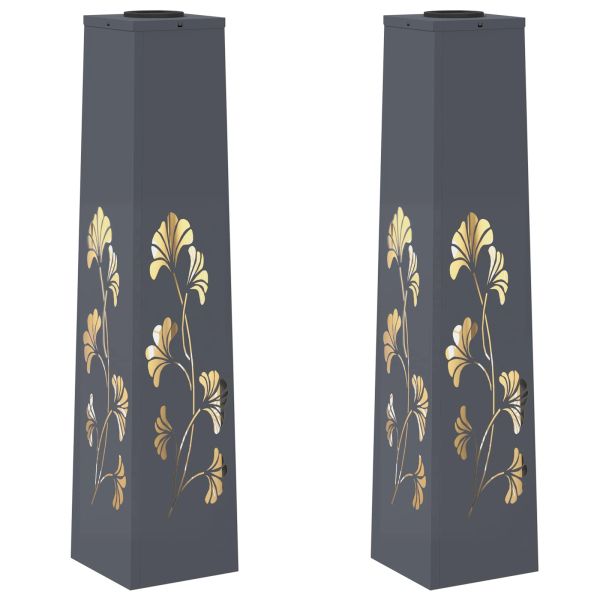 Соларна LED светлина за пътека 2 pcs Антрацит