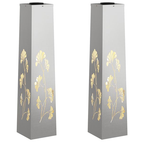 Соларна LED светлина за пътека 2 pcs Сребрист