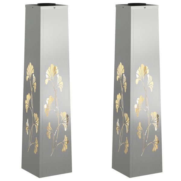 Соларна LED светлина за пътека 2 pcs Сребрист