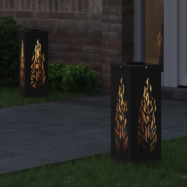 Соларна LED светлина за пътека 2 pcs Черно