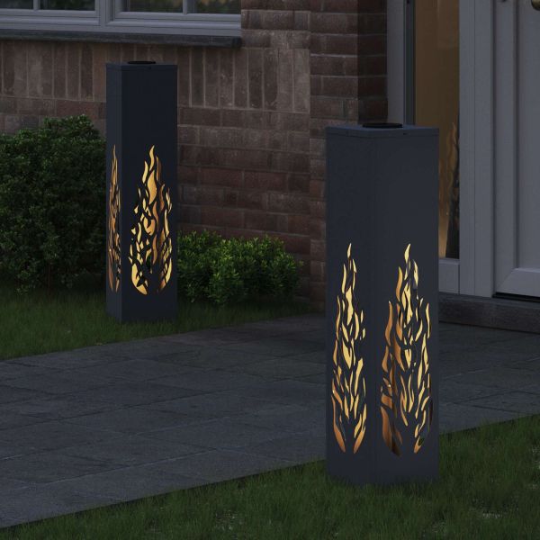 Соларна LED светлина за пътека 2 pcs Антрацит