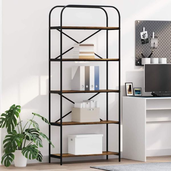 Рафт за книги Димян дъб 80 x 30 x 183 см Инженерно дърво