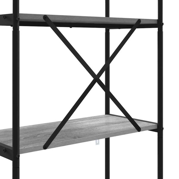 Рафт за книги Сив Сонома 80 x 30 x 183 см Инженерно дърво