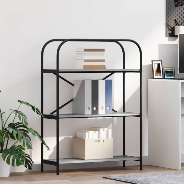 Рафт за книги Сив Сонома 80 x 30 x 109 см Инженерно дърво