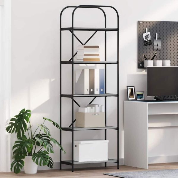 Рафт за книги Сив Сонома 60 x 30 x 183 см Инженерно дърво