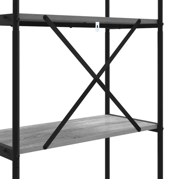 Рафт за книги Сив Сонома 60 x 30 x 183 см Инженерно дърво