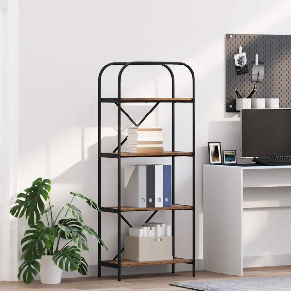Рафт за книги Старо дърво 60 x 30 x 146 см Инженерно дърво
