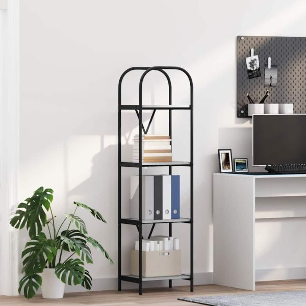 Рафт за книги Сив Сонома 40 x 30 x 146 см Инженерно дърво