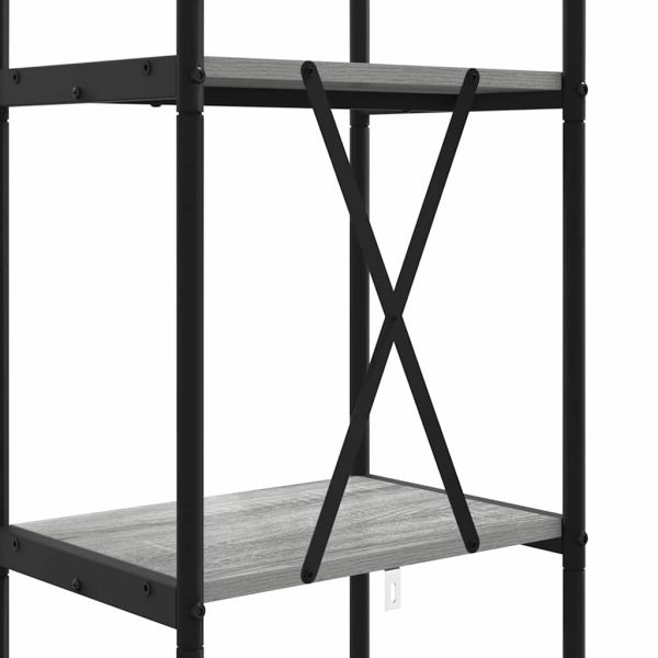 Рафт за книги Сив Сонома 40 x 30 x 146 см Инженерно дърво
