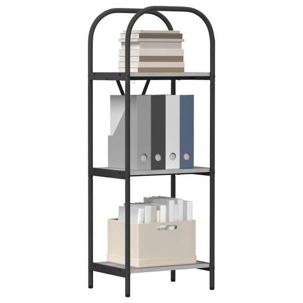 Рафт за книги Сив Сонома 40 x 30 x 109 см Инженерно дърво