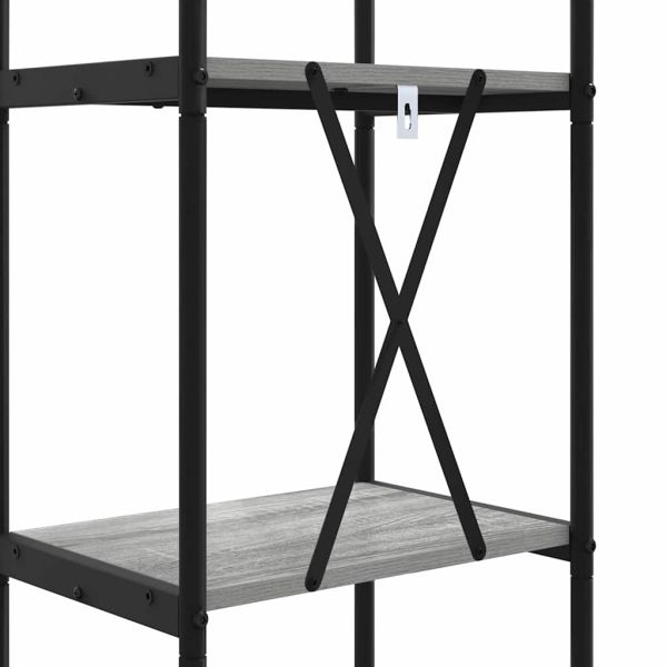 Рафт за книги Сив Сонома 40 x 30 x 109 см Инженерно дърво