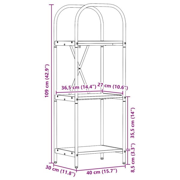 Рафт за книги Дъб 40 x 30 x 109 см Инженерно дърво