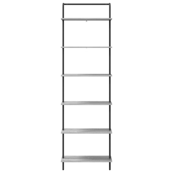 Рафт за книги Сив Сонома 60 x 24 x 203 см Инженерно дърво