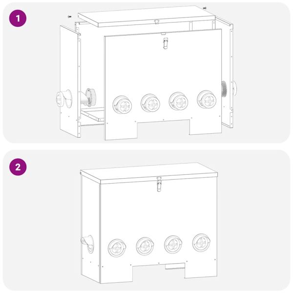 Кокошарник 2 pcs Черно 60,5 x 29 x 51 см