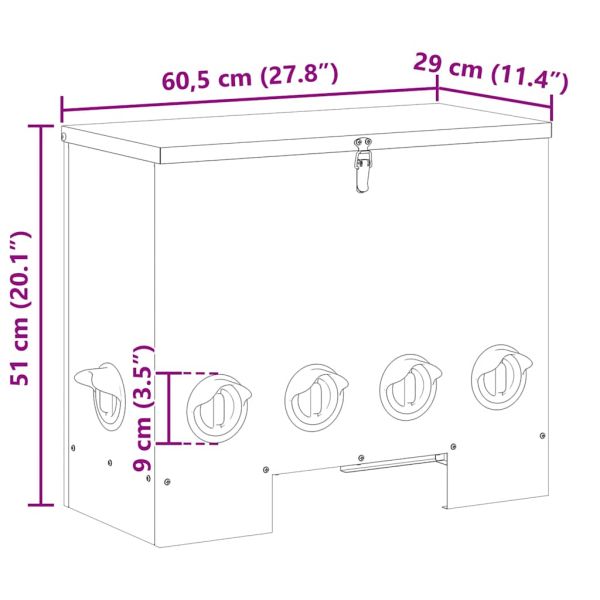 Кокошарник 2 pcs Черно 60,5 x 29 x 51 см