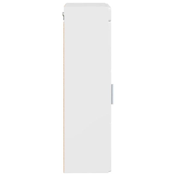 Банен стенен шкаф с рафт TULUM Лъскаво бяло 37 x 24,5 x 86 см