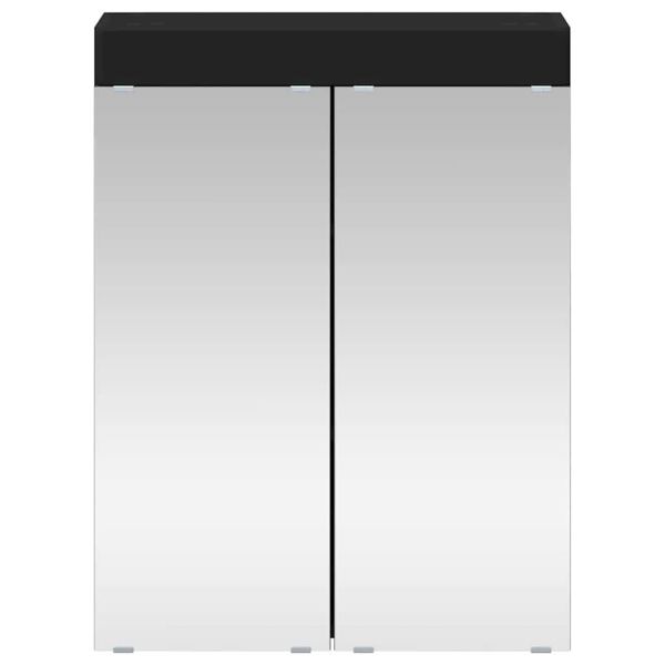 Шкаф с огледало за баня с рафт TULUM Черно 60 x 16,5 x 78 см