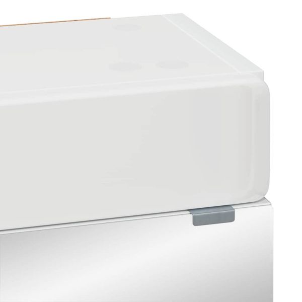 Шкаф с огледало за баня TULUM Лъскаво бяло 60 x 16,5 x 78 см