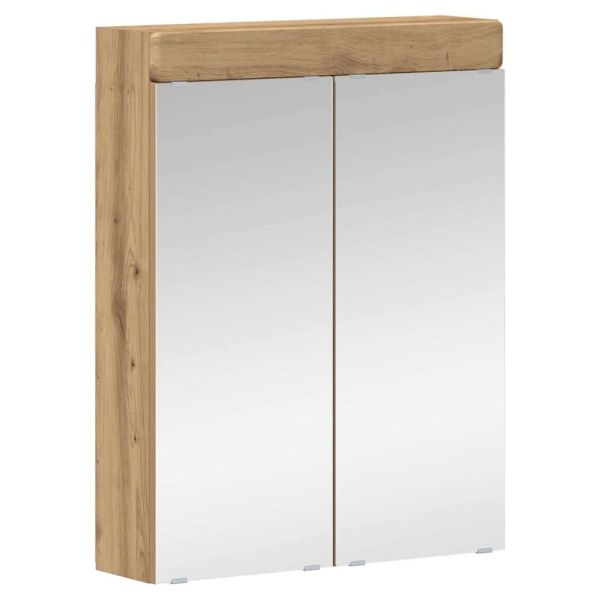 Шкаф с огледало за баня с рафт TULUM Дъб 60 x 16,5 x 78 см
