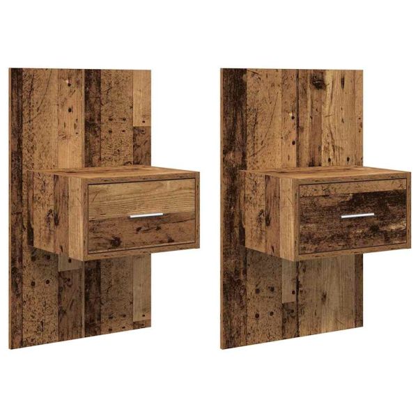 Нощен шкаф 2 pcs Старо дърво 50 x 32,5 x 80 см Инженерно дърво
