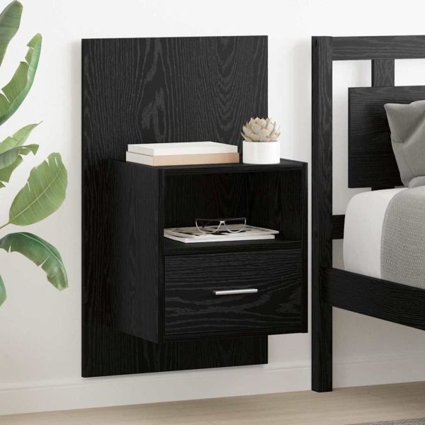 Нощен шкаф 2 pcs Черния дъб 50 x 32,5 x 80 см Инженерно дърво