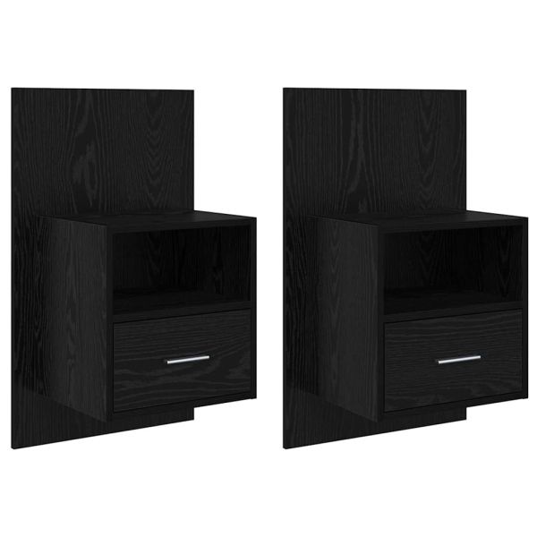 Нощен шкаф 2 pcs Черния дъб 50 x 32,5 x 80 см Инженерно дърво