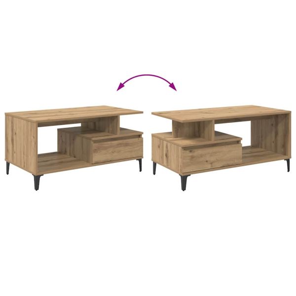 Масичка за кафе с чекмедже Дъб 90 x 49 x 45 см Инженерно дърво