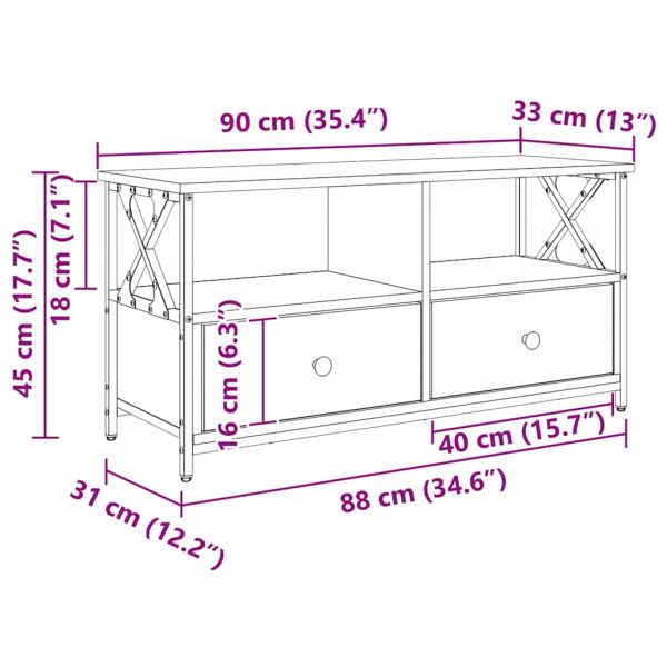 ТВ шкаф с чекмедже Старо дърво 90 x 33 x 45 см